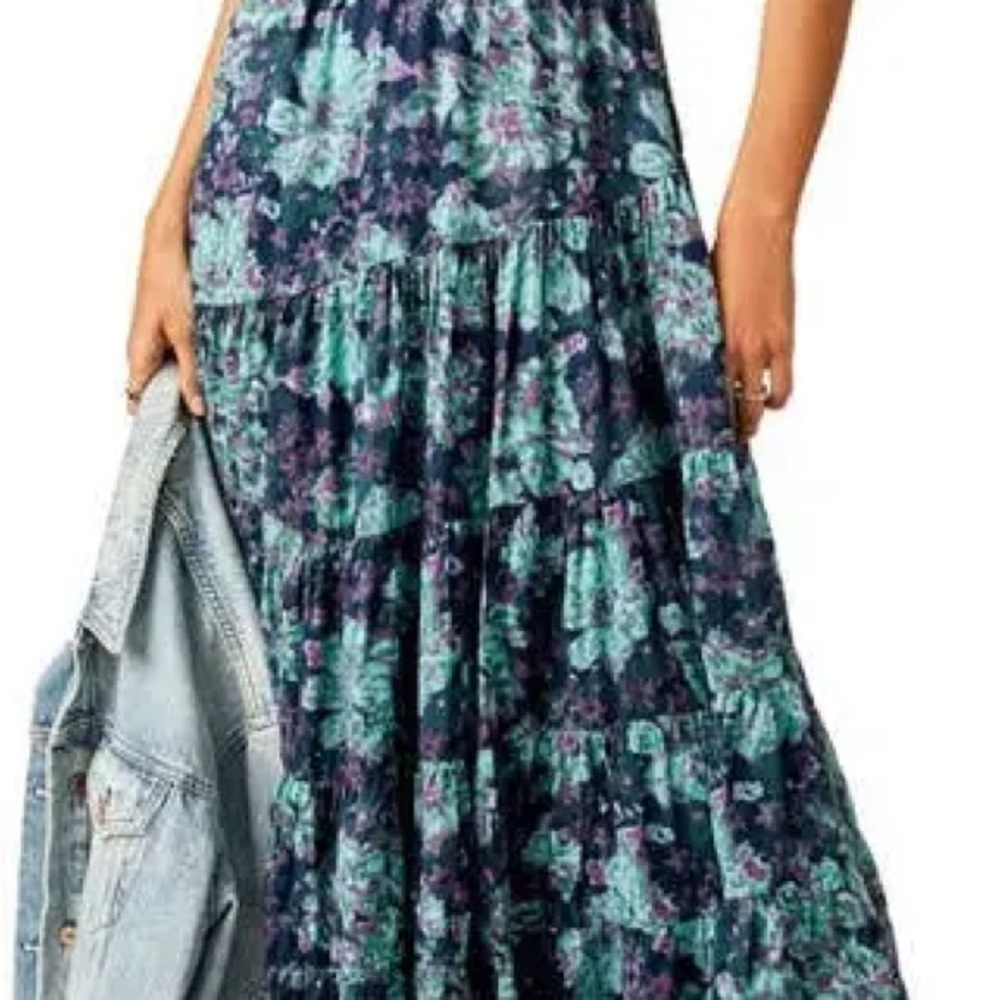 Free People Women's Sundrenched Floral Tiered Maxi Sundress - Picture 4 of 6